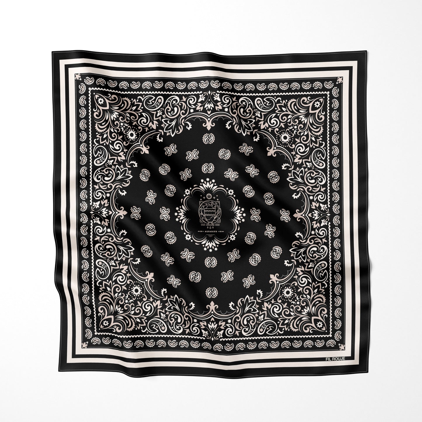 ACQUARIO - Foulard 90x90 in 100% seta