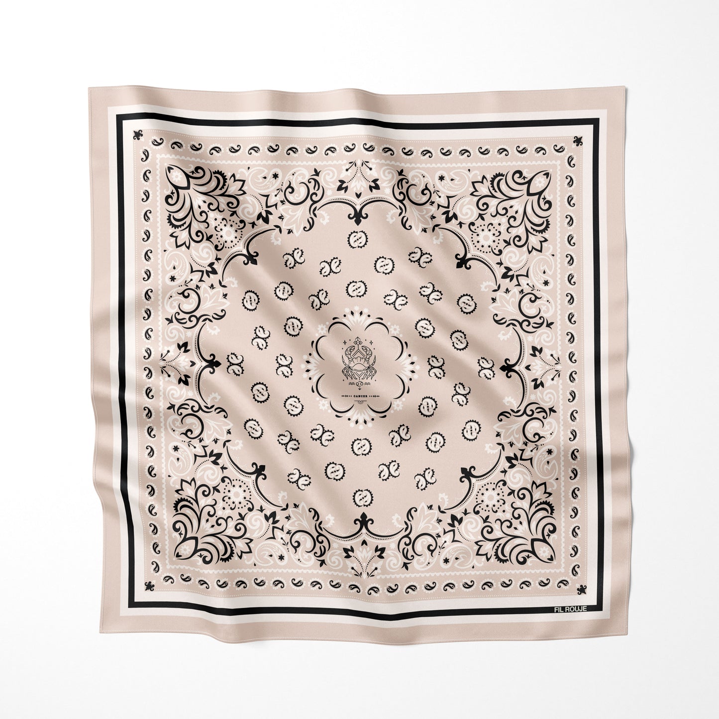 CANCRO - Foulard 90x90 in 100% seta