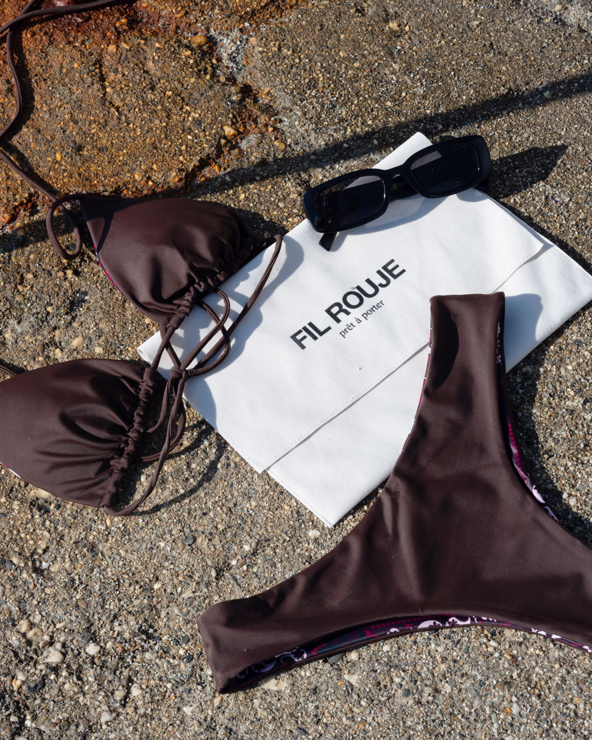 SAINT TROPEZ - Costume bikini reversibile marrone