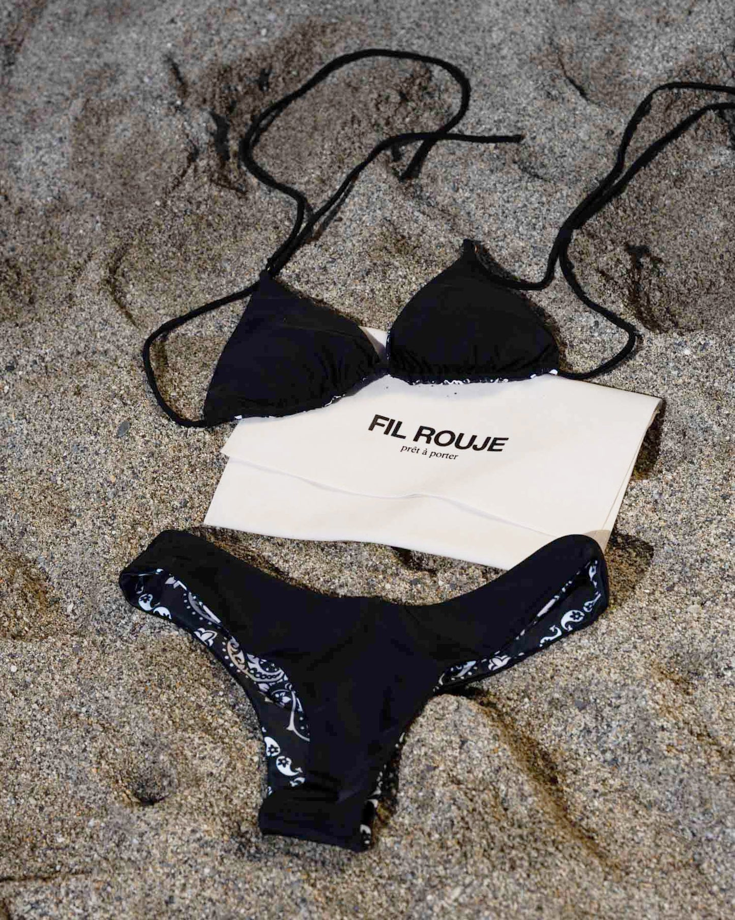 PORTOFINO - Costume bikini reversibile nero