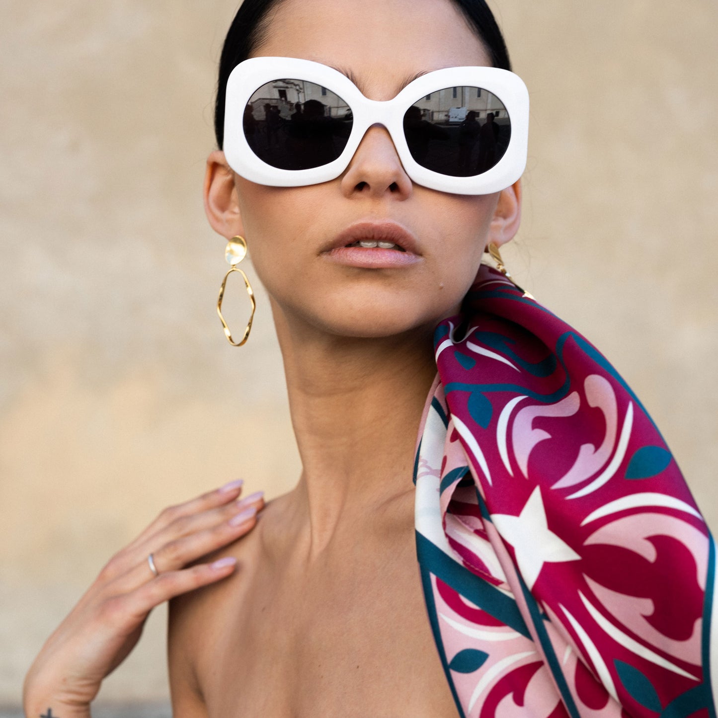 Amber-Foulard 90x90 in 100% seta