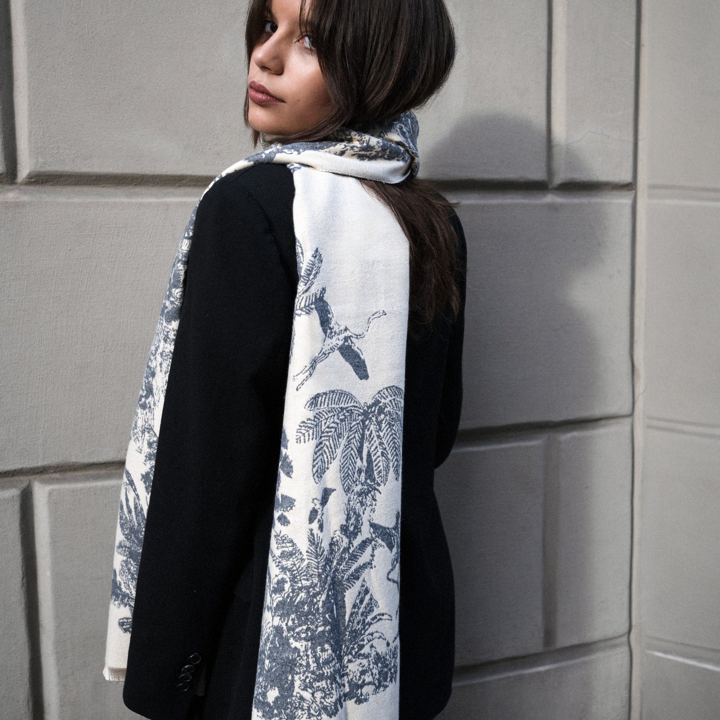 Sciarpa Grigia/Bianca Toile de Jouy