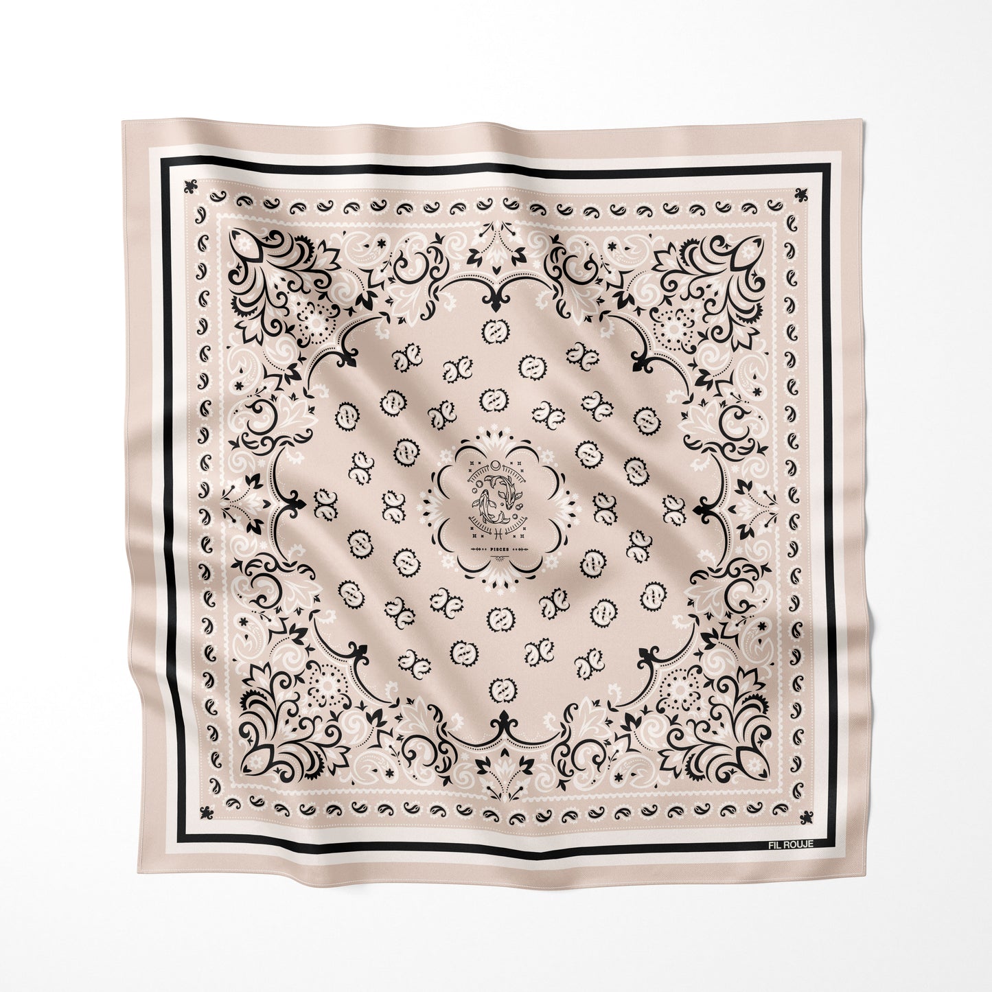 PESCI - Foulard 90x90 in 100% seta